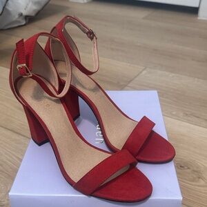 Madden Girl Red Ankle Strap Heels